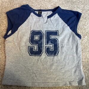$3 | 3 for $10
 Blue and Gray Short Sleeve Tee with '95' Graphic
